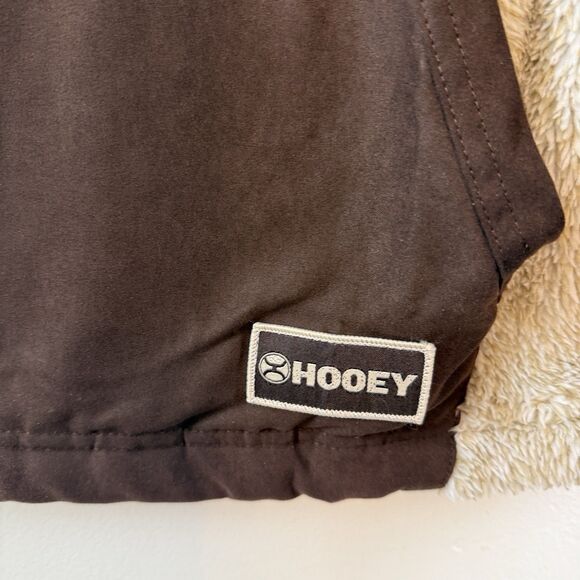 HOOEY Fleece Sherpa Pullover 1/4 Zip Men’s Large Brown Western Cowboy Cozy - Picture 5 of 15